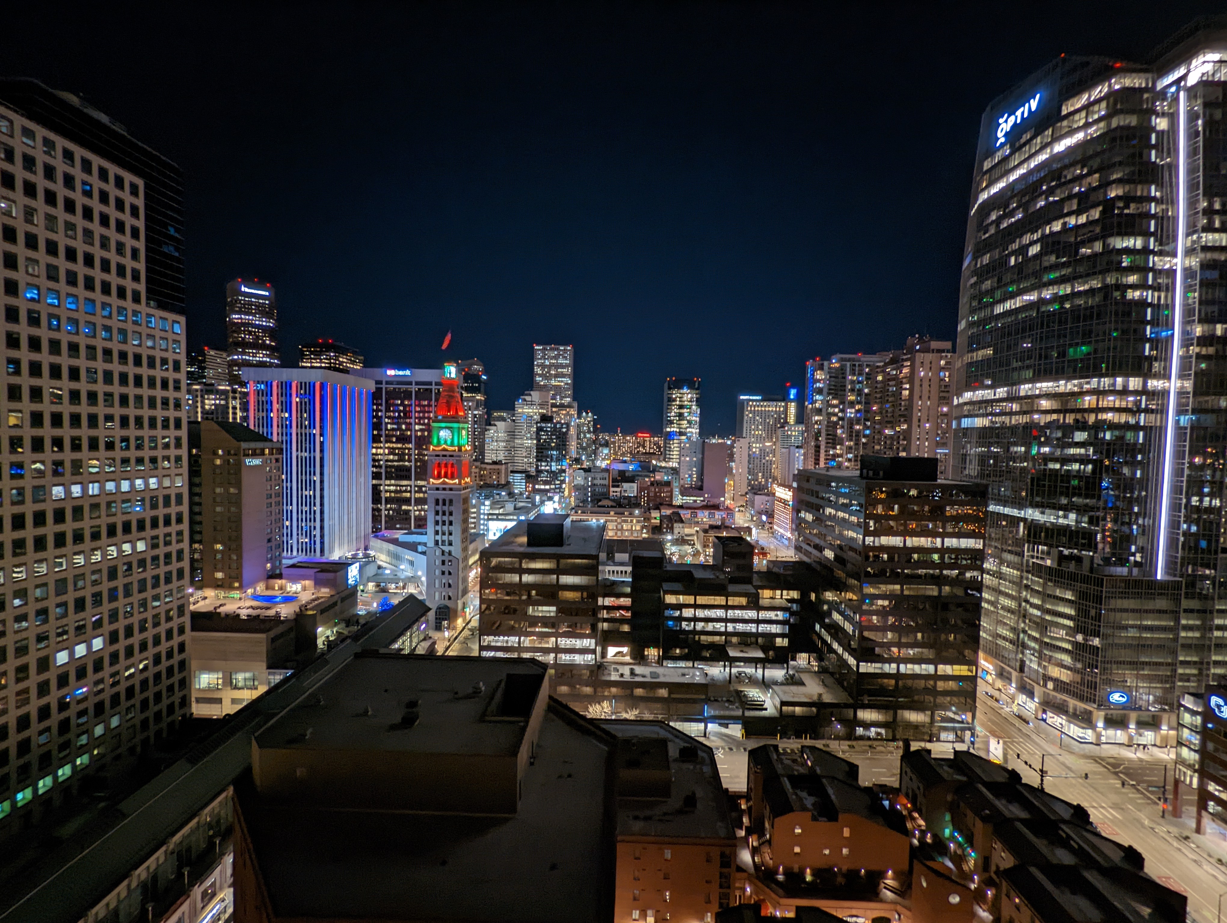 Denver urban skyline